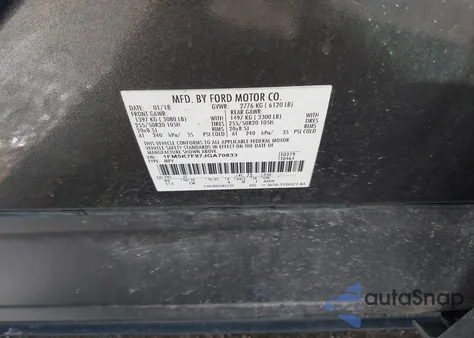 2018 Ford Explorer Limited z USA, uszkodzony, nr VIN 1FM5K7F87JGA70833